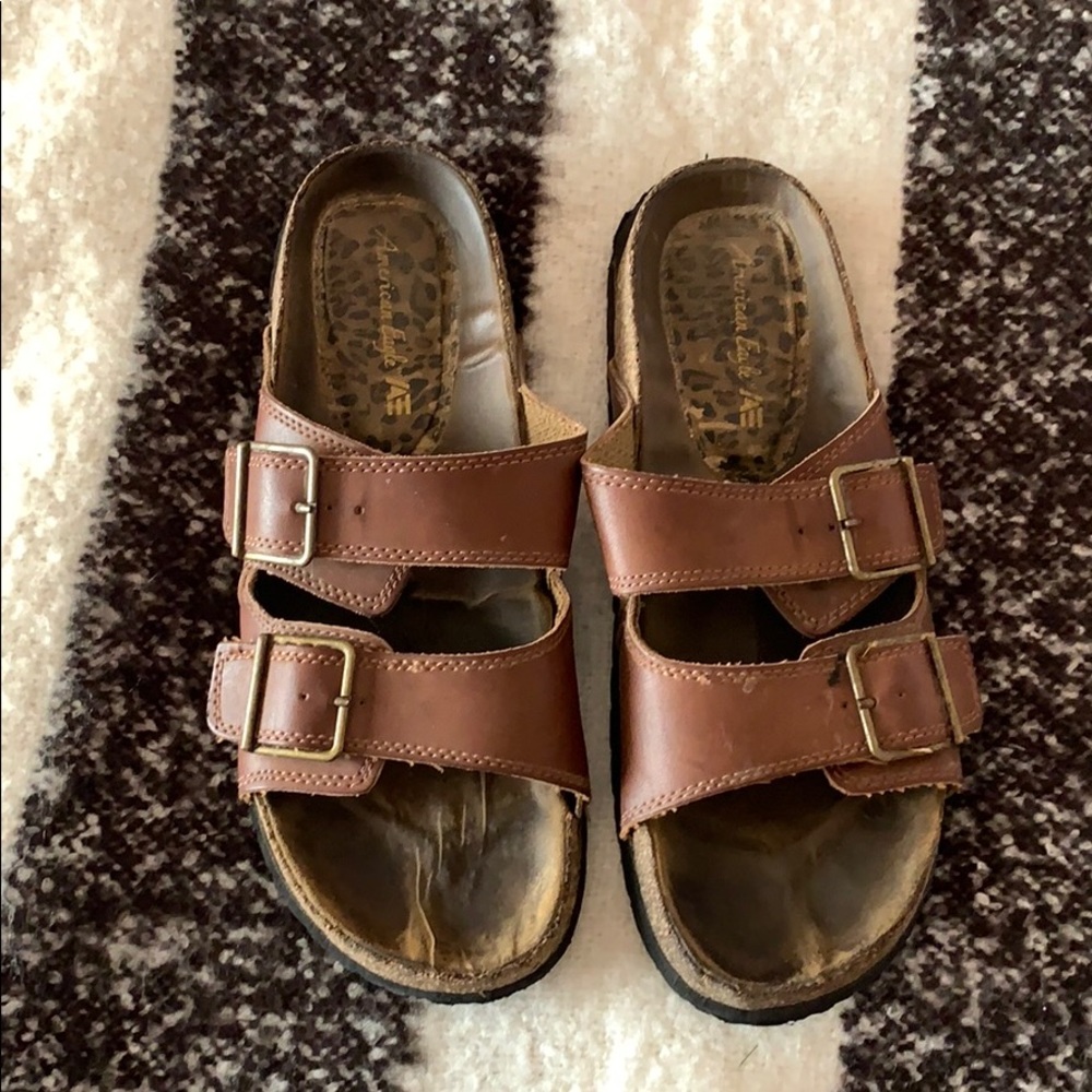 American Eagle Mocha Faux Birkenstock Style Sandal